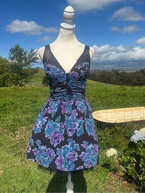 Free People watercolor Floral Tulle Party Twee Dress Size 4